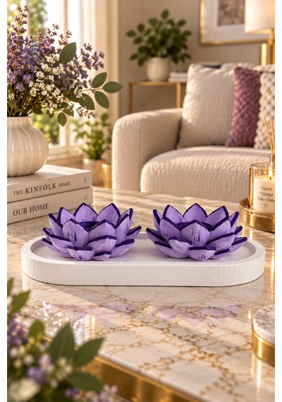 Lotus Harmonisi 2limumluk Tabaklı Set Mor