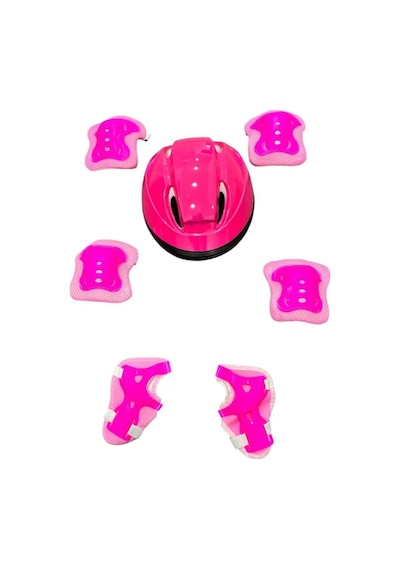 Bisiklet Kaykay Paten Çocuk Kaskı Ve Dizlik Set Pempe/pembe