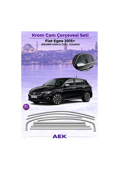 Fiat Egea Hatchback 2015+ Araca Özel Krom Cam Çerçevesi A+