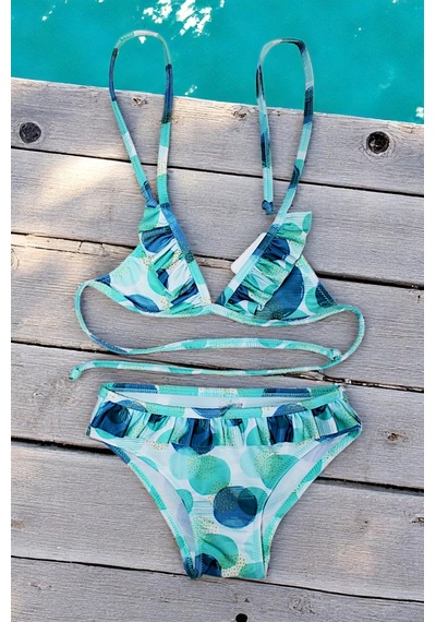Lolliboomkids Kız Çocuk Fırfır Detaylı Üçgen Bağlamalı Yeşil Geometrik Desenli Bikini Takımı Yeşil Lolliboomkids Kız Çocuk Fırfır Detaylı Üçgen Bağlamalı Yeşil Geometrik Desenli Bikini Takımı Yeşil