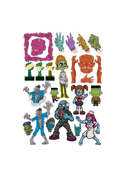 Zombie Sticker Set-2 15 Parça Telefon, Tablet, Defter, Laptop Sticker