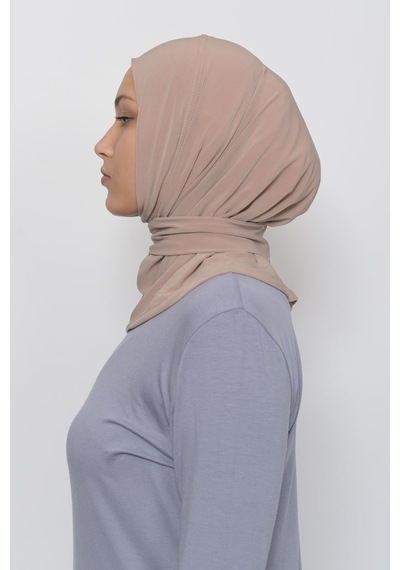 Altobeh Çıtçıtlı Hazır Eşarp Hijap Koyu Bej Altobeh Çıtçıtlı Hazır Eşarp Hijap Koyu Bej