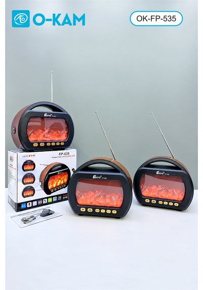 O-kam Ok-535 Bluetooth Fenerli Şömine Efektli Radyo