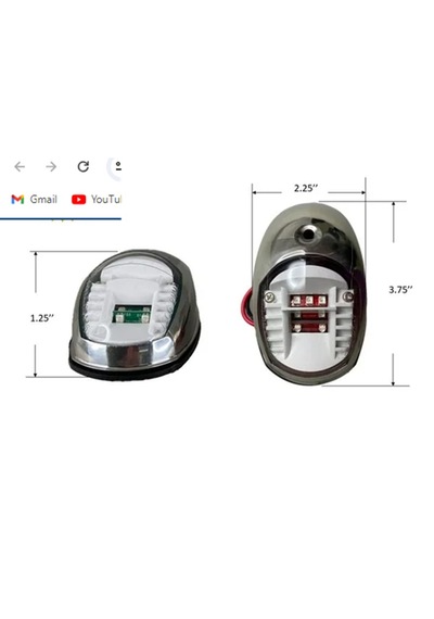 Tekne Seyir Feneri. Easterner 316 Paslanmaz. Ledli Iskele Sancak