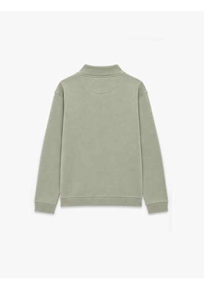 Koton Şardonlu Regular Fit Uzun Kollu Fermuarlı Yaka Sweatshirt Gri 7wam70003mk