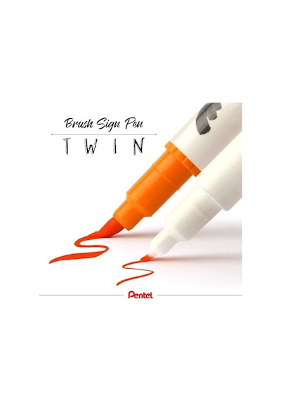 Brush Sing Pen Twin Çift Taraflı Fırça Uçlu Kalem Ochre