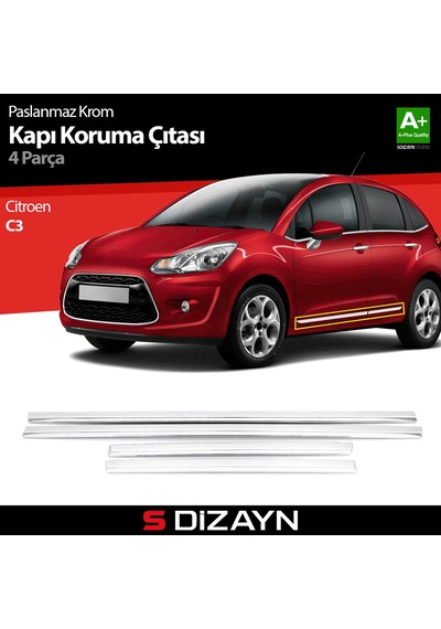 S-Dizayn Citroen C3 Kapı Koruma Çıtası Krom 2010-2016