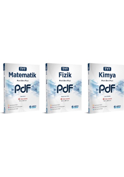 Eğitim Vadisi Tyt Matematik + Fizik + Kimya Pdf Planlı Ders Föyü Seti 3 Kitap 2023