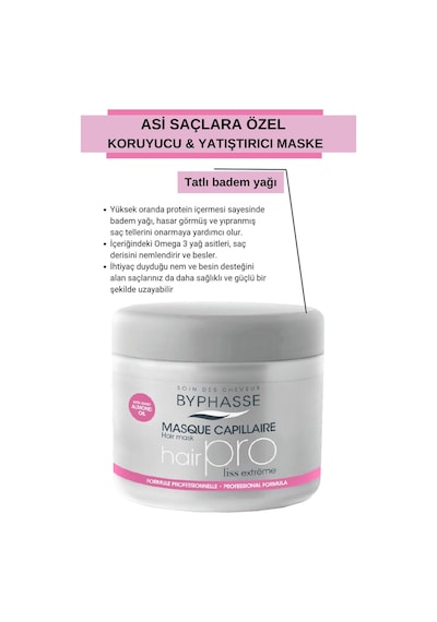 Byphasse Hair Pro Asi Saçlar İçin Koruyucu ve Yatıştırıcı Bakım Maskesi 500 ML
