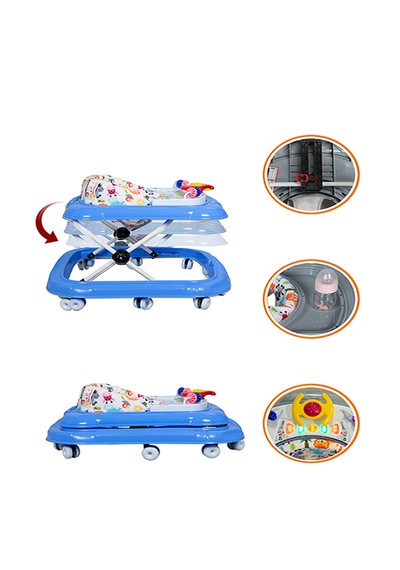 Maxi Taxi Walking Müzikli Işıklı Yürüteç Mavi