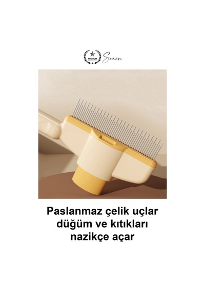 Keditarağı Pratik Basmalı Kendini Temizleyen Evcil Hayvan Kıtık Açıcı Tarak Köpek Tavşan Tüy Toplam