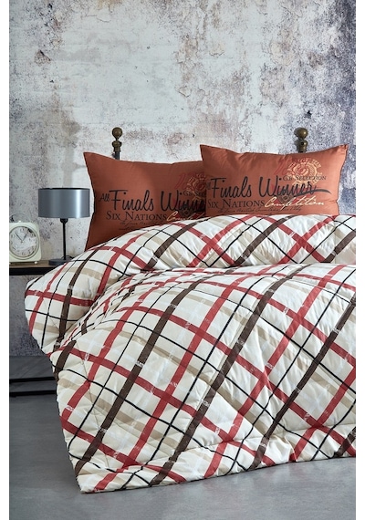 Komfort Home Tek Kişilik Baskılı Pamuklu Silikon Yorgan + Yastık (521654279)