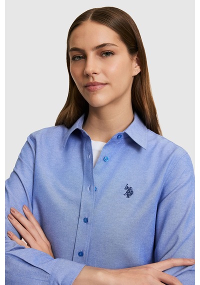 U.s. Polo Assn. Kadın Saks Gömlek Basic 50324791-vr045 Sax