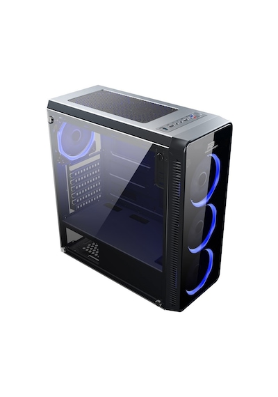 Powerboost VK-G3904S USB 3.0 Full Siyah Arcylic Halo Rainbow RGB Fan Kasa (PSU Yok)