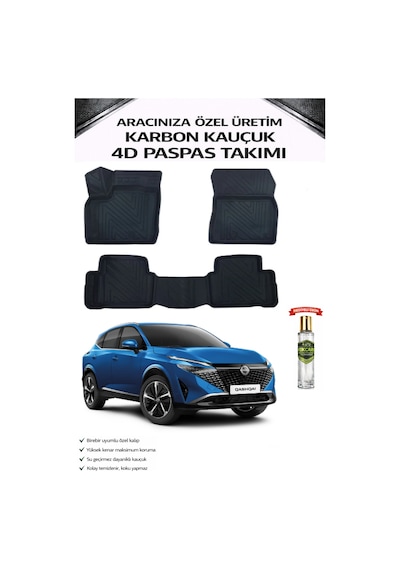 Nissan Qashqai 2024 Model Aracınıza Özel Karbon Kauçuk Paspas Takımı