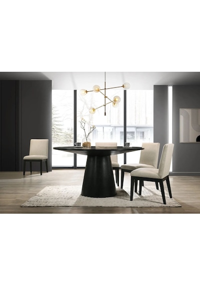 Hemera Ahşap Yemek Masası 110x110 Siyah