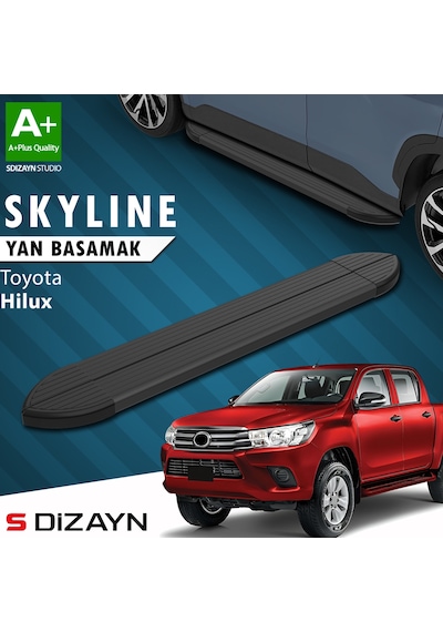 S-dizayn Toyota Hilux 8 Skyline Siyah Yan Basamak 203 Cm 2015 Üzeri A+ Kalite
