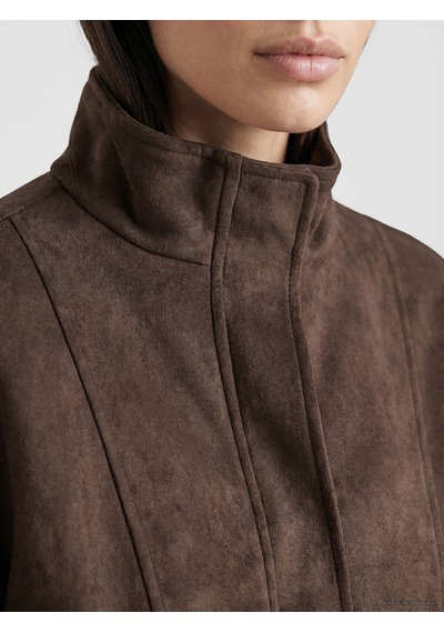 Lcw Studıo Kahverengi Oversize Kadın Süet Görünümlü Ceket