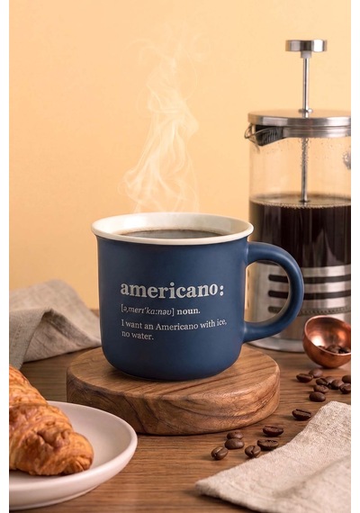 Americano Mottolu Lory Porselen Kupa 380 Ml Mavi