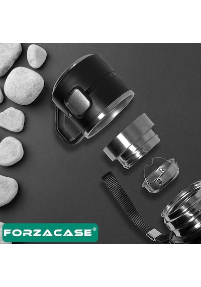 Forzacase Paslanmaz Çelik 1 Litre 10 Saat Sıcak Soğuk Tutan Bardaklı Çay Kahve Su Termosu - FC938