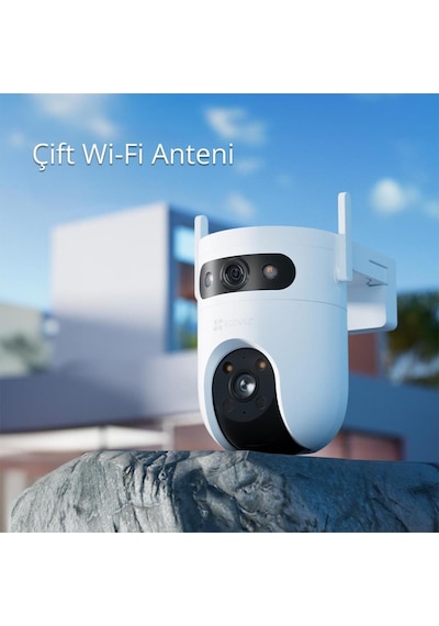 Ezviz H9c Dual 3mp 2k Çift Lensli 360 Dönebilen Dış Mekan Wi-fi Kamerası, Yapay Zeka İnsan Ve Araç Algılama, Renkli Gece Görüşü