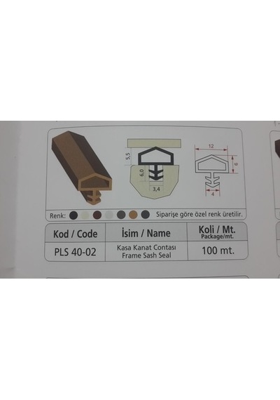 5 m Kapı Fitili-Plastik Kasa Kanat Contası Plastic Frame Sash Seals