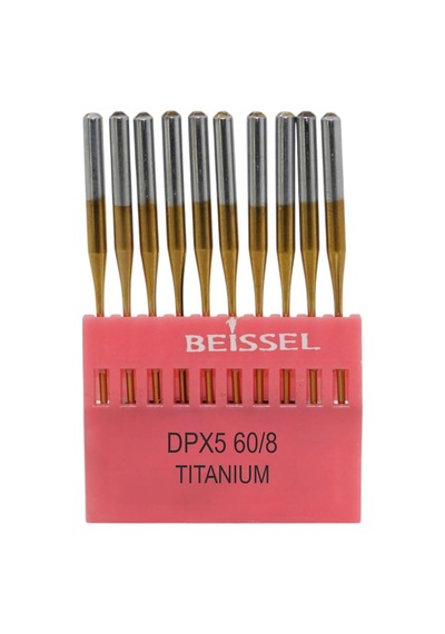 Dpx5 Sanayi Tipi Düz Makine Kalın Dipli İğne 8/60 Numara Altın Ses Uçlu 10 Adet 1 Paket
