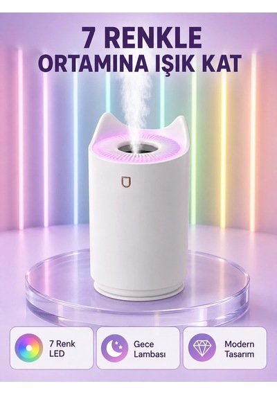 Oda Nemlendirici Led Işıklı Ultrasonik Buhar Makinesi Aroma Difüzör