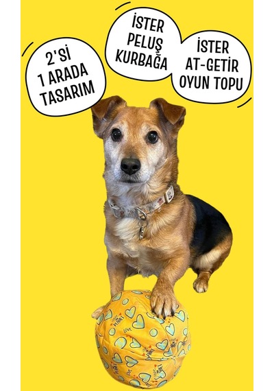 Wufrog Topa Dönüşen Kurbağa 2'si 1 Arada Eğlenceli İnteraktif Köpek Oyuncağı