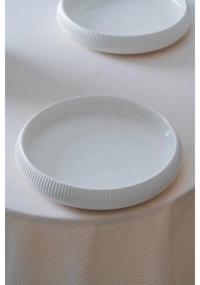 Acar Linea Porselen Beyaz Yuvarlak Tabak 6'lı 24 X 3.8 Cm