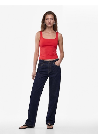 Koton Slim Fit Yuvarlak Yaka Kolsuz Top Kırmızı 6sak10291ek