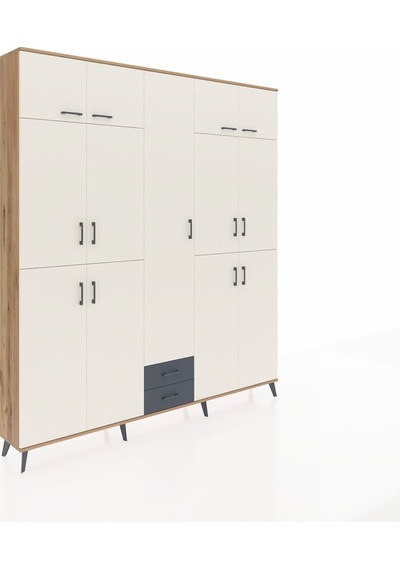 Arges Dolap 10 Raflı 2 Çekmeceli 4 Askılı 220x30x243 Çam-aytaşı/antrasit Aytası/antrasıt Arges Dolap 10 Raflı 2 Çekmeceli 4 Askılı 220x30x243 Çam-aytaşı/antrasit Aytası/antrasıt