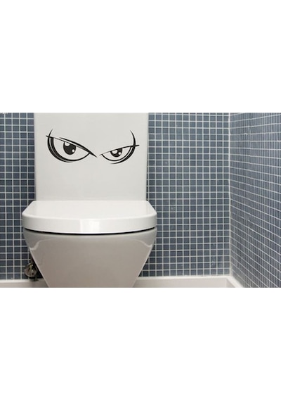 Wc Klozet için Gözler Sticker Yapıştırma