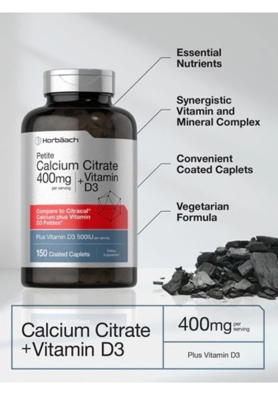 Petite Calcium Citrate 400 Mg + Vitamin D3 5000 Iu , 150 Coated Caplets