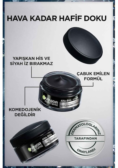 Saf Ve Temiz Kömür Matlaştırıcı Günlük Nemlendirici Krem 50ml
