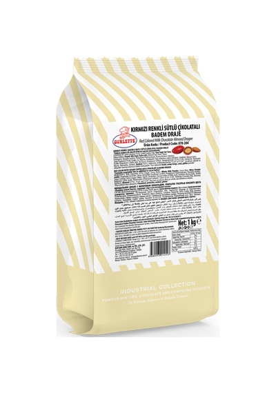 Ovalette Kırmızı Renkli Sütlü Çikolatalı Badem Draje 1 Kg