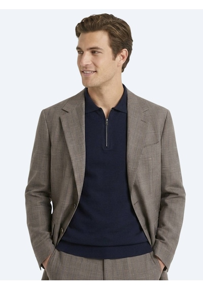 Kip Vizon Çizgili Modern Fit İpek Karışımlı Takım Elbise