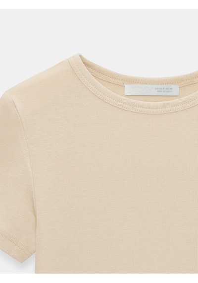 Dilvin 31104 Crop T-shirt-taş Taş