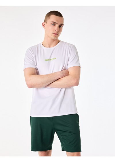 Koton Straight Fit Dokulu Cepli Beli Bağcıklı Spor Şort Yeşil 6sam40096nk