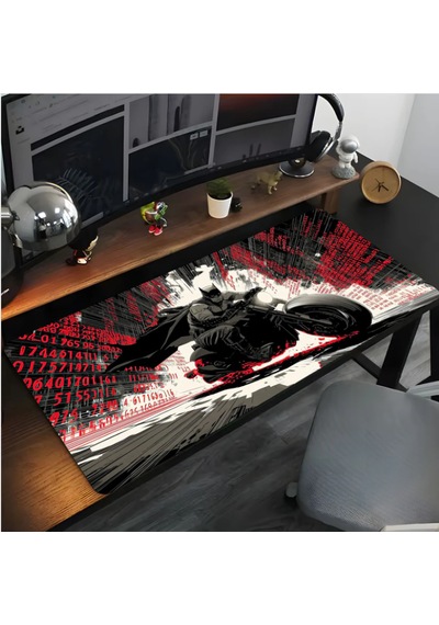 Bat Men Baskılı 90x40 Kaymaz Taban Mousepad 90x40cm