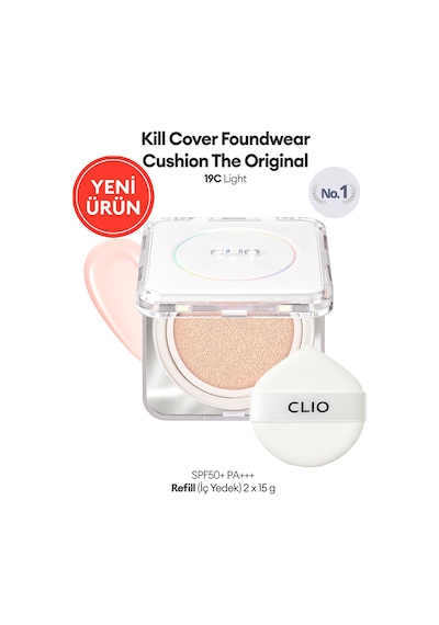 Mat Bitişli Clıo Kill Cover Founwear Cushion The Original + Refill 19c Light Spf50+ Pa+++ 21180197