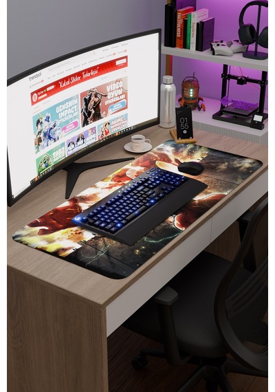 Attack On Titan Anime V5 - 90x40 Xxl Gaming Kauçuk Kaymaz Taban Mouse Pad Fare Altlığı