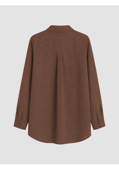 Lcw Everyday Kahverengi %100 Pamuklu Kadın Gömlek Tunik