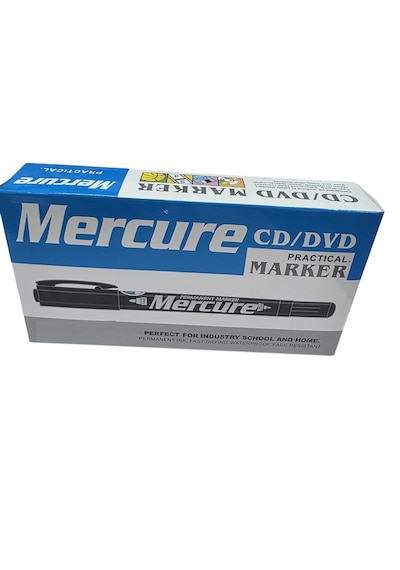 Mercure 1.00mm-0,5mm Çift Uçlu Cd/dvd Kalem 12 Adet Siyah