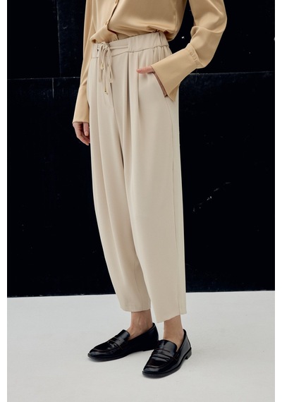Sateen Talia Pantolon - Bej-137097 Bej