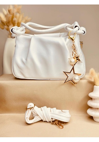 Elora Atelier Hobo Beyaz Charmlı Çanta Çok Renkli