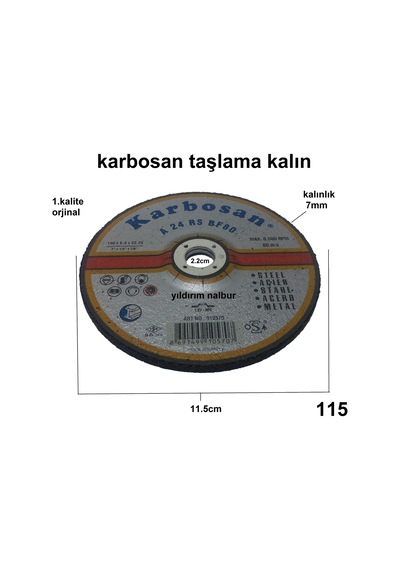 Karbosan Taşlama 115 Lik Küçük Boy