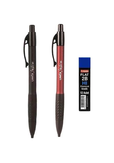 Versatil Kalem Sınav/eskiz Kalemi Bordo - Siyah 1.8 Mm + Mikro Kalem Ucu 2b 1.8 Mm