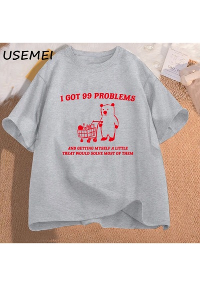 Flood Of Style Ben 99 Sorunları Var Ve Kendimi Küçük Bir T Shirt Pamuk Kısa Kollu Unisex T-shirt Rahat Kısa Gri