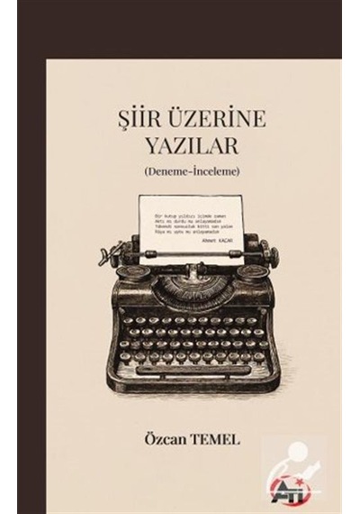 Şiir Üzerine Yazılar Deneme-inceleme / Özcan Temel